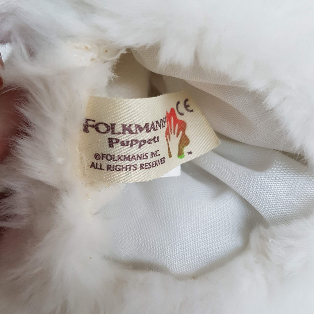 Folkmanis WHITE BUNNY RABBIT PUPPET Plush Stuffed Animal Soft Toy Super Adorable8