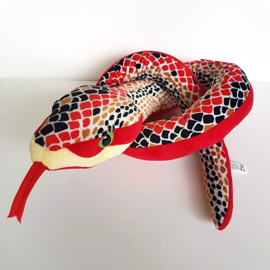 Wild Republic  130cm SNAKE Reptile Plush Soft Toy Stuffed Animal Red Black Green1