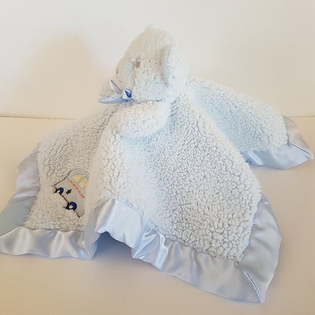 Katie Little BLUE CAR BEAR Lovey Security Blanket Comforter Plush Soft Toy Sleep5