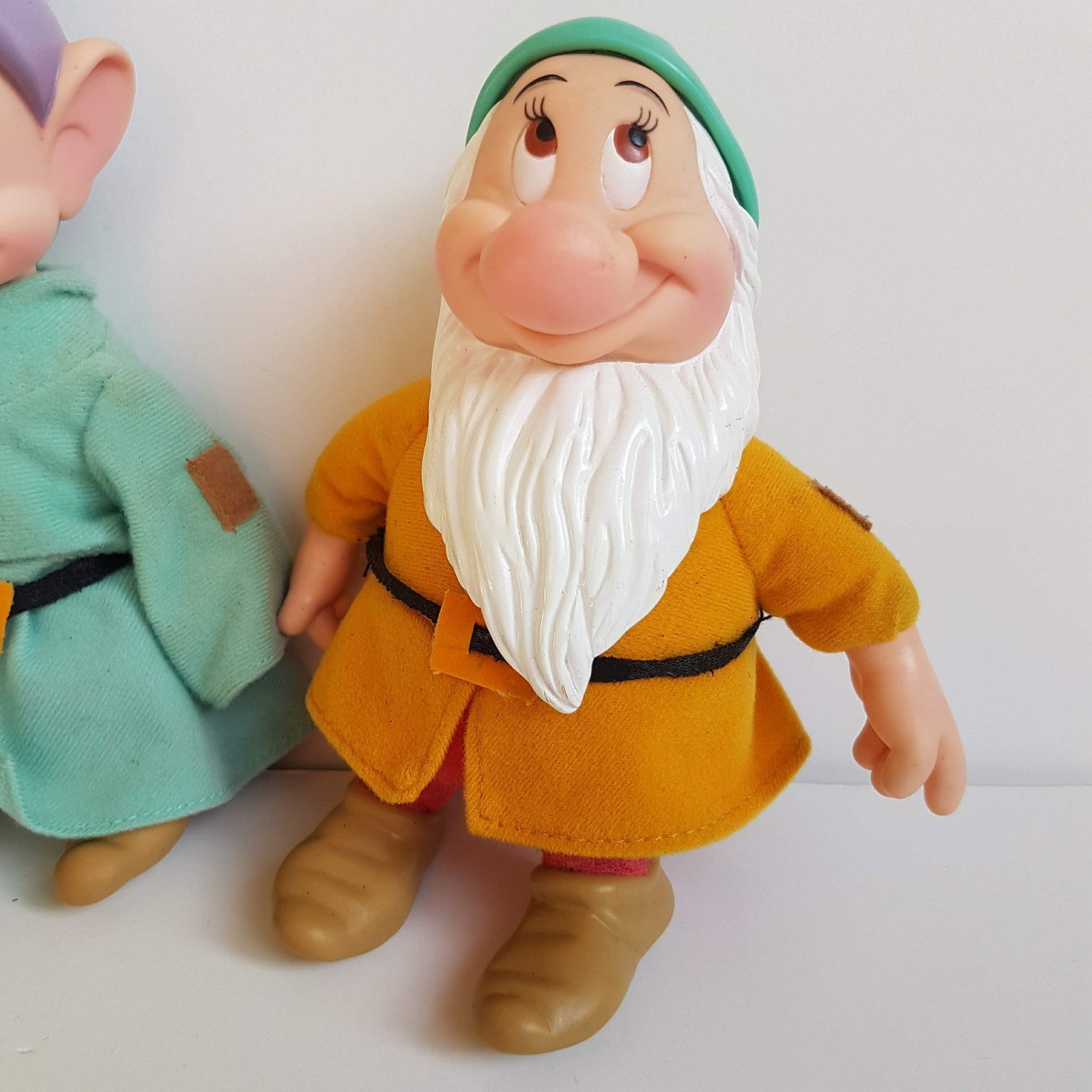 Applause SEVEN DWARFS Rubber Face Plush Soft Toy Dopey Bashful Happy Vintage Toy3