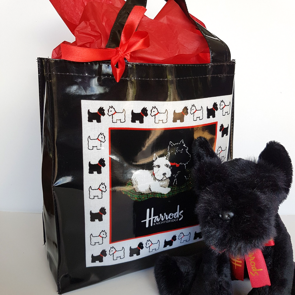 Harrods BLACK SCOTTISH TERRIER Dog Plush & Tote Bag Collectible Soft Toy Animal1