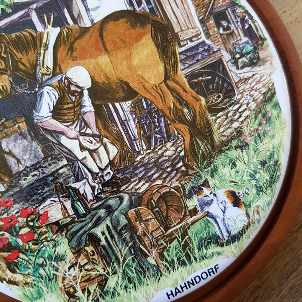 Hahndorf THE FARRIER Horse Print Wall Plate Decorative Plaque Australia History4