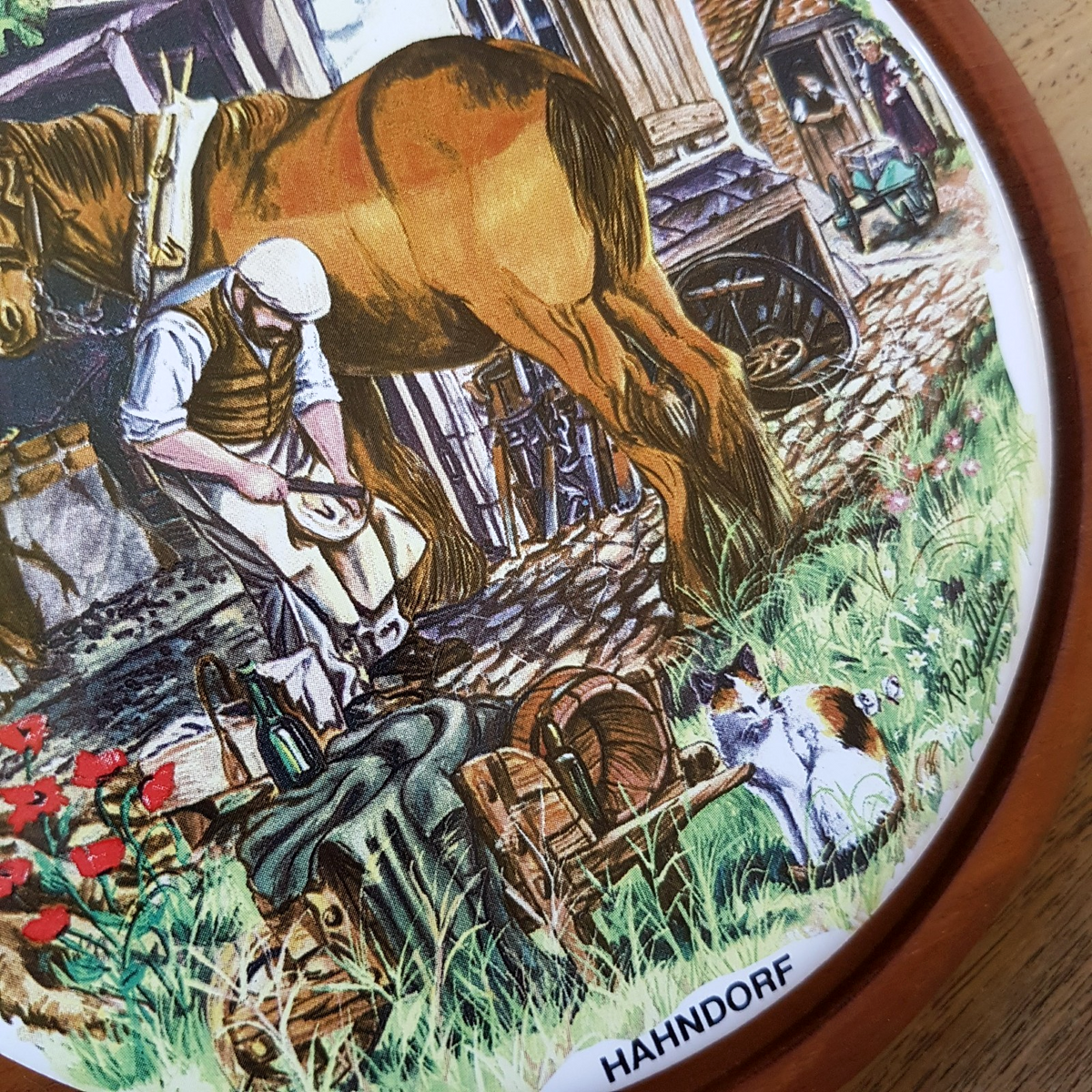 Hahndorf THE FARRIER Horse Print Wall Plate Decorative Plaque Australia History4