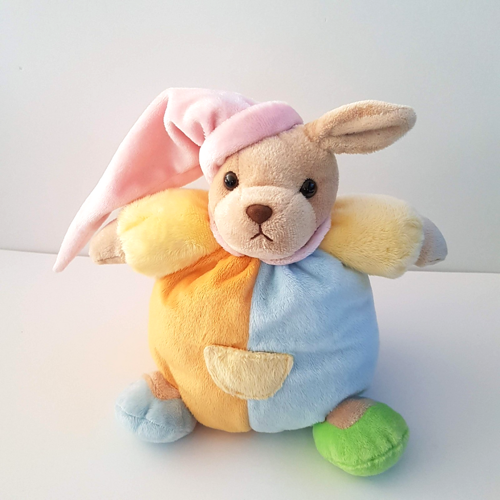 Bestever PASTEL DOG RATTLE Plush 23cm Colour Block Puppy Stuffed Animal Soft Toy3
