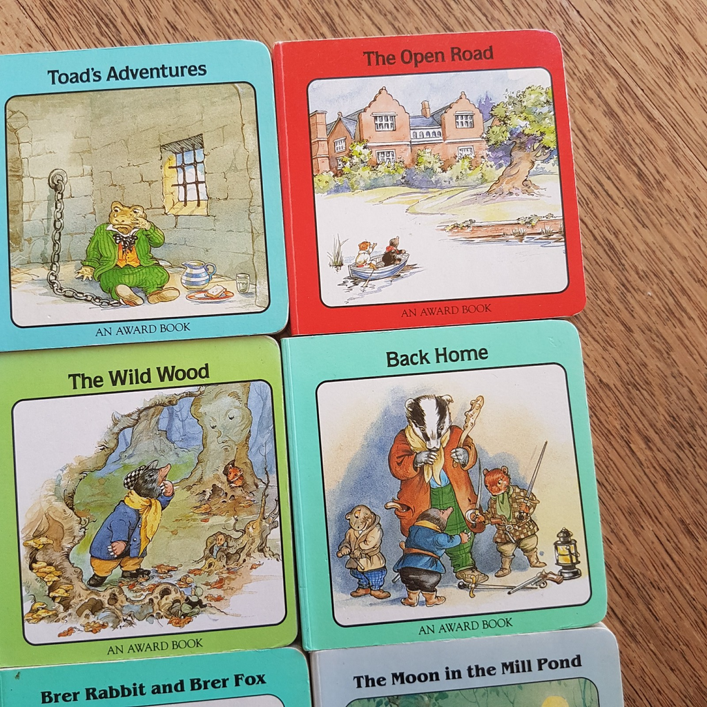 Vintage WIND IN THE WILLOWS & BRER RABBIT Book Lot Childrens Bundle Board 19882