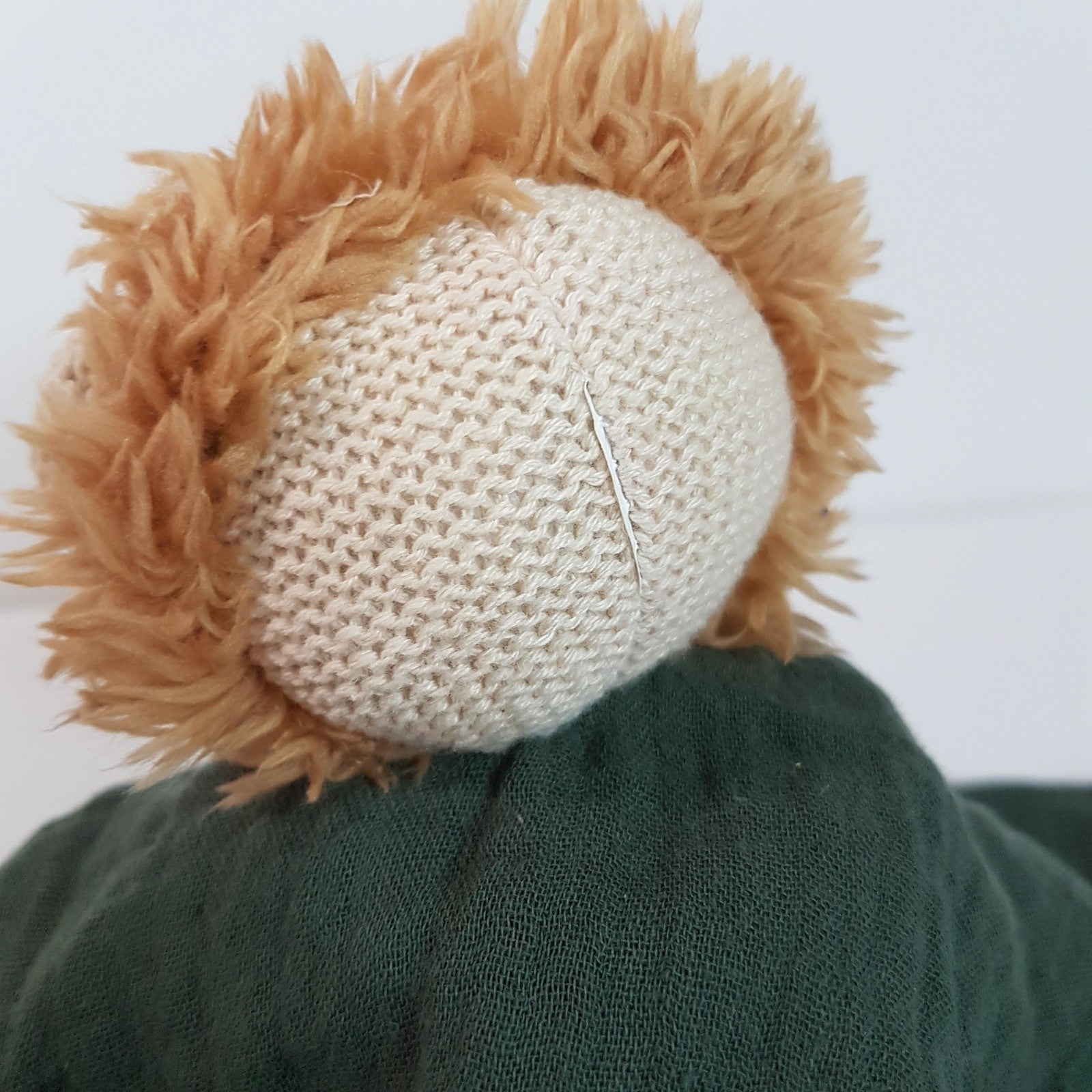 Muslin Knit GREEN LION Cat Baby Lovey Security Blanket Comforter Soft Toy Sleep6