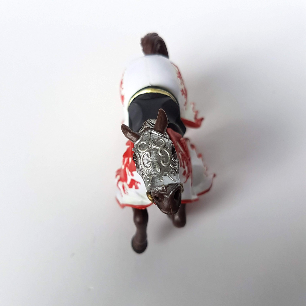 Papo MEDIEVAL KNIGHT HORSE 2006 White Red Dragon Action Figure Armour Kids Toy8