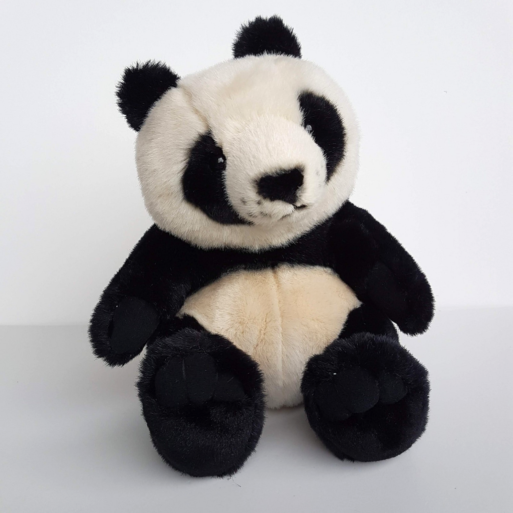 Playful Plush CUDDLY PANDA Soft Toy 26cm Stuffed Animal Cream Black Adorable0