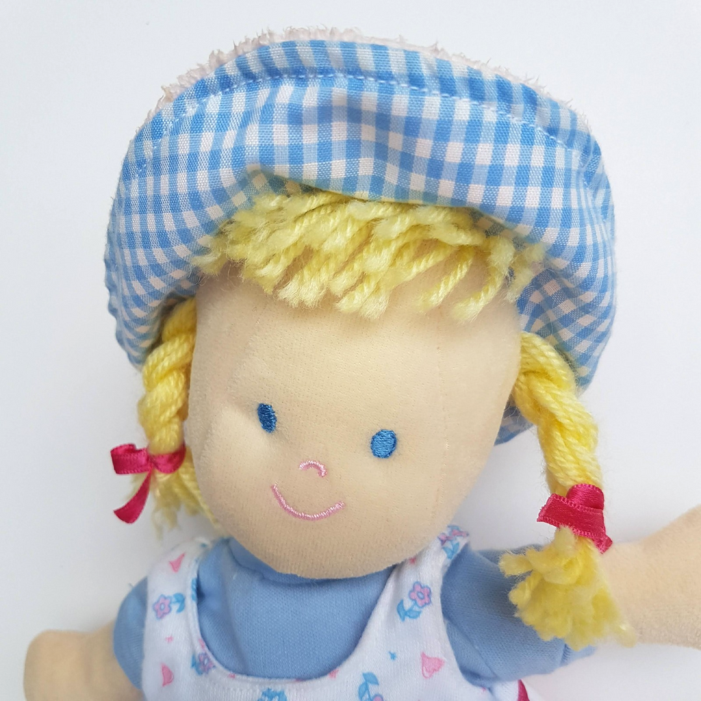 RARE Happy Star VELOUR BABY DOLL Terry Towel Fabric Rag Doll Soft Toy 37cm Cute6