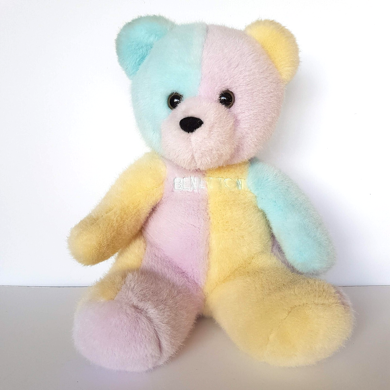 UNITED COLORS OF BENETTON Teddy Bear Colour Block 30cm Plush Rare Stuffed Animal1
