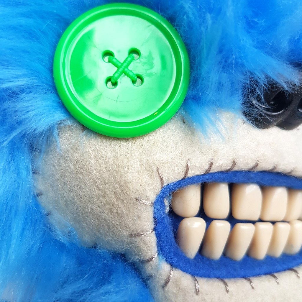 Fuggler TEDDYBEAR NIGHTMARE RARE HTF 2019 Funny Ugly Monster Blue Teeth Plush3