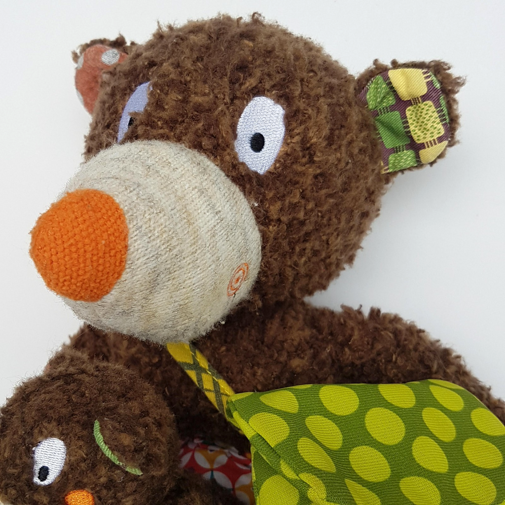 Ebulobo MUM & BABY BEAR Activity 37cm Plush Stuffed Animal Soft Toy Crinkle1