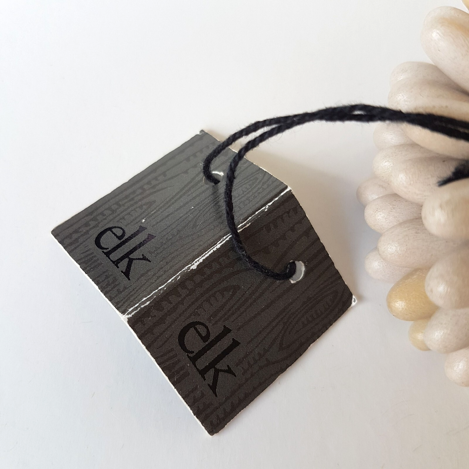 ELK Neutral Wood BRACELET Statement Chunky Beaded Beach Bangle Ocean Coral TAGS4