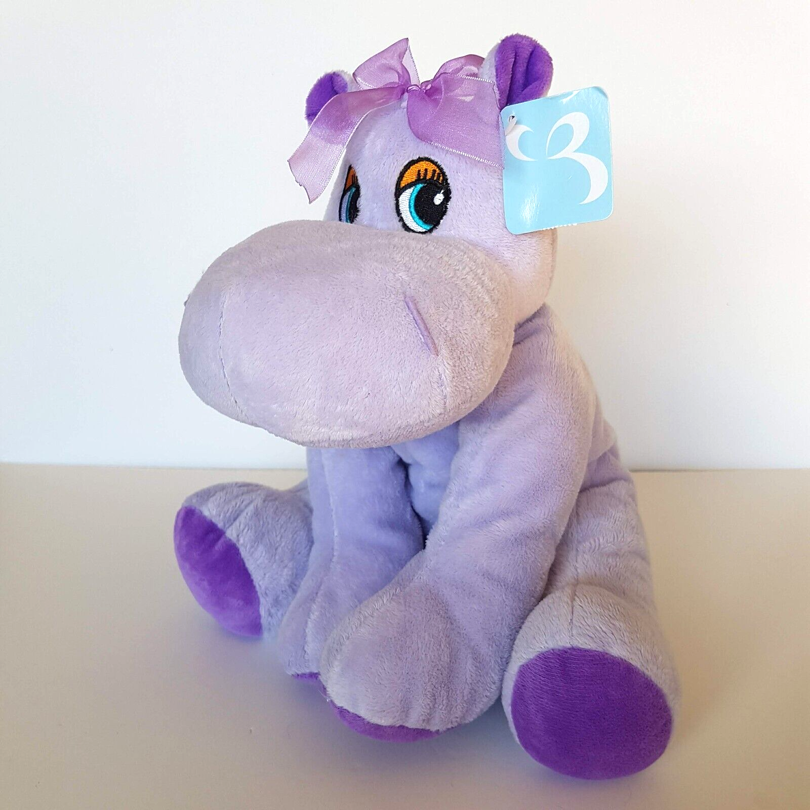 Carte Blanche PURPLE HIPPO Plush 26cm Floppy Stuffed Animal Lavender Soft Toy0