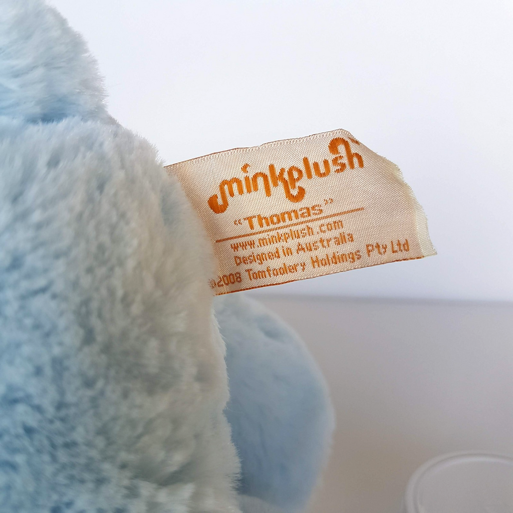 Minkplush THOMAS BLUE TEDDY BEAR Floppy Plush Soft Toy 30cm Stuffed Animal Cute7