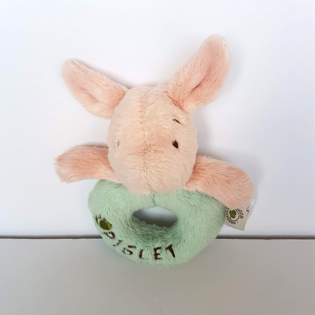 Hundred Acre Wood PIGLET RATTLE Lovey Winnie The Pooh Plush Security Soft Toy1