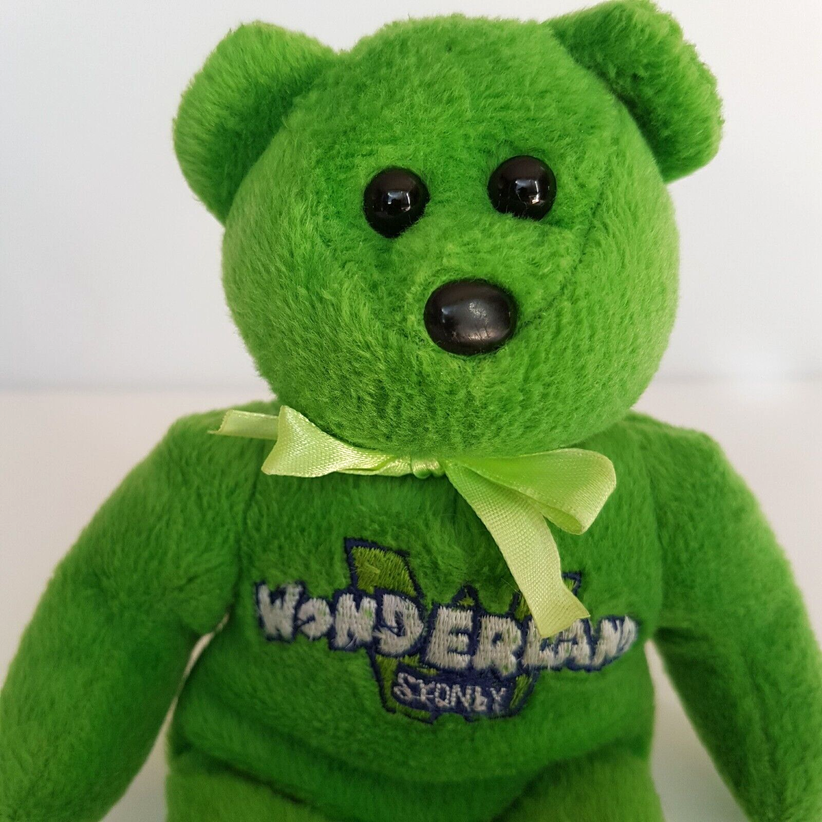 90s Wonderland Sydney Beanbag Green Bear Themepark Merchandise Collectible Plush1