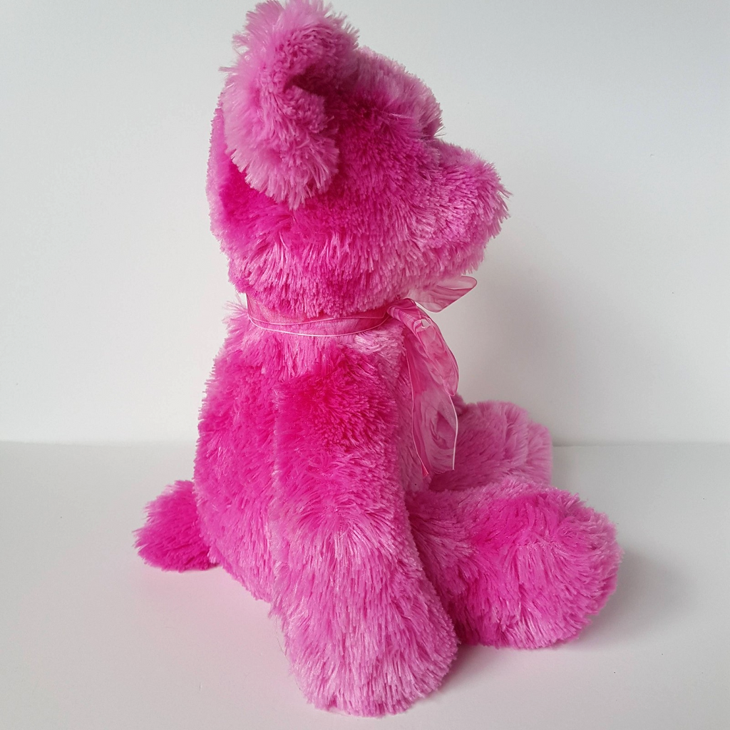 Korimco HOT PINK HEART BEAR Teddy Stuffed Animal 37cm Bright Soft Toy Rose Bow5
