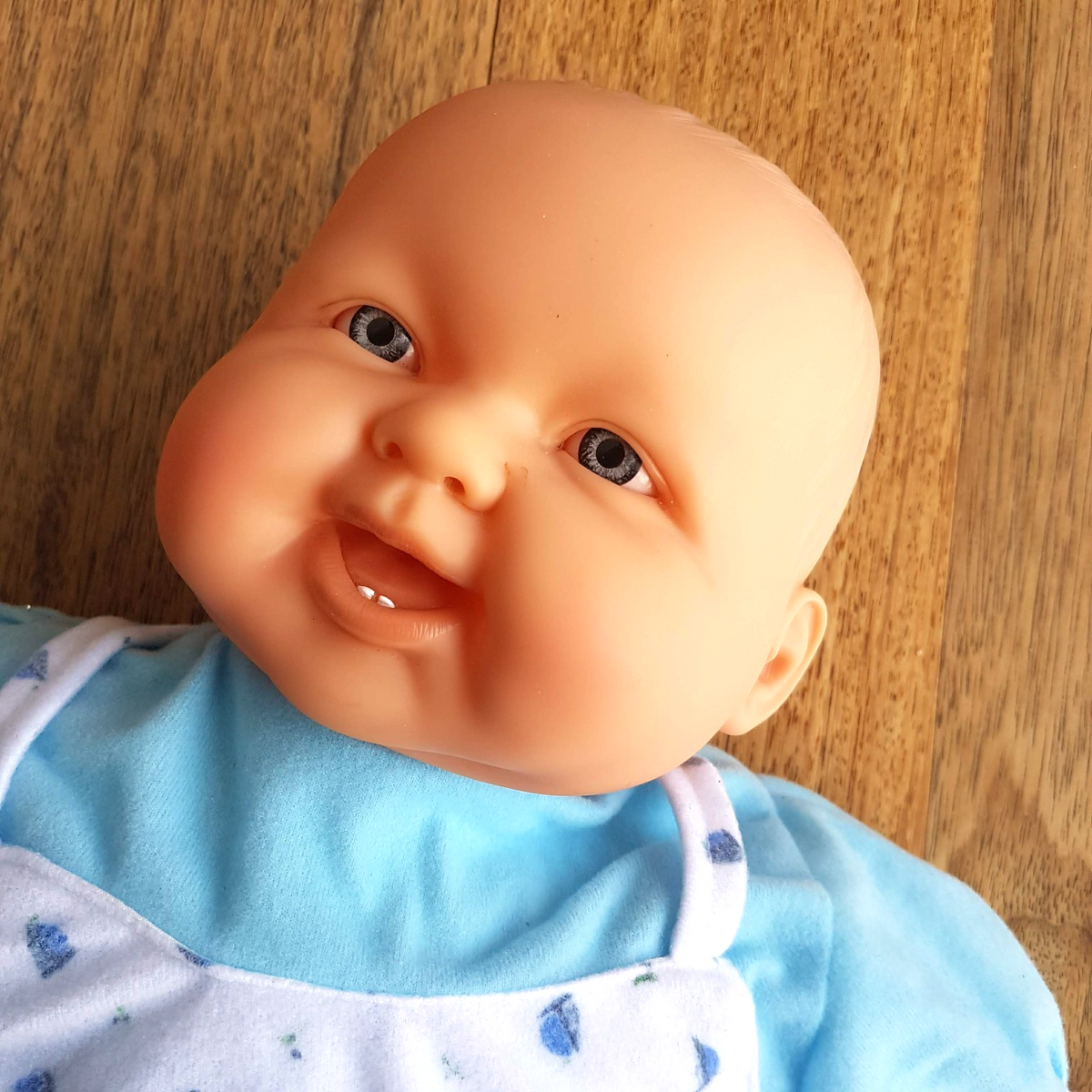 Vintage Berenguer WEIGHTED BABY DOLL 52cm Blue Eyes Happy Infant Chubby Lifelike2