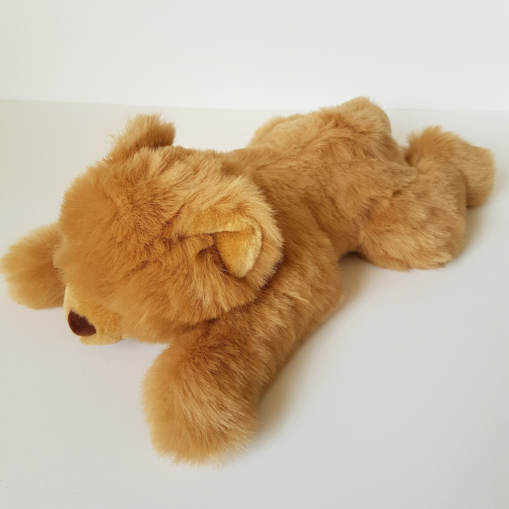 Caramel LAYING TEDDY BEAR Plush 48cm Stuffed Animal Soft Toy Cuddly Bensons Cute0