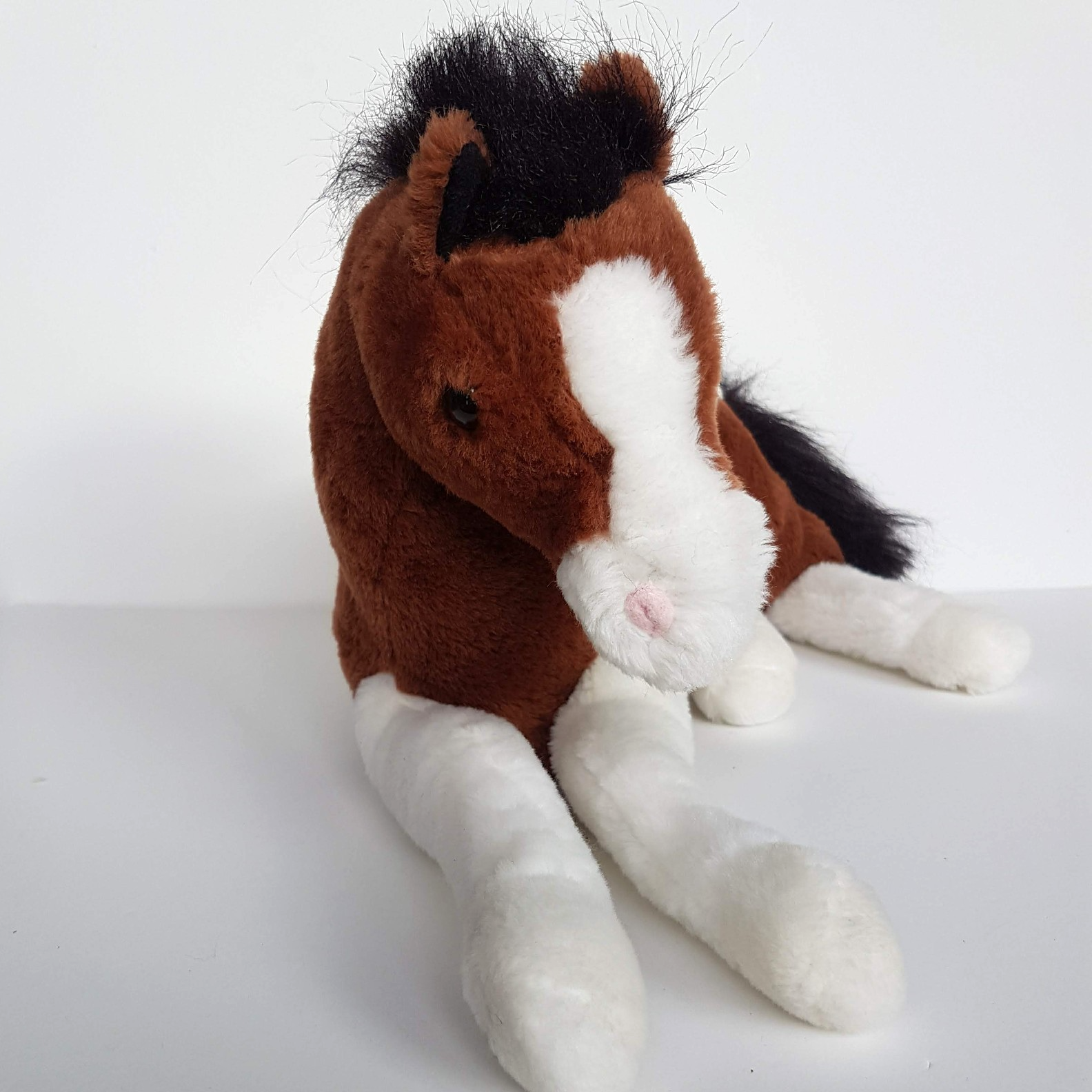 PINTO HORSE PONY Floppy Plush Brown White 34cm long Soft Toys Stuffed Animal Pet7