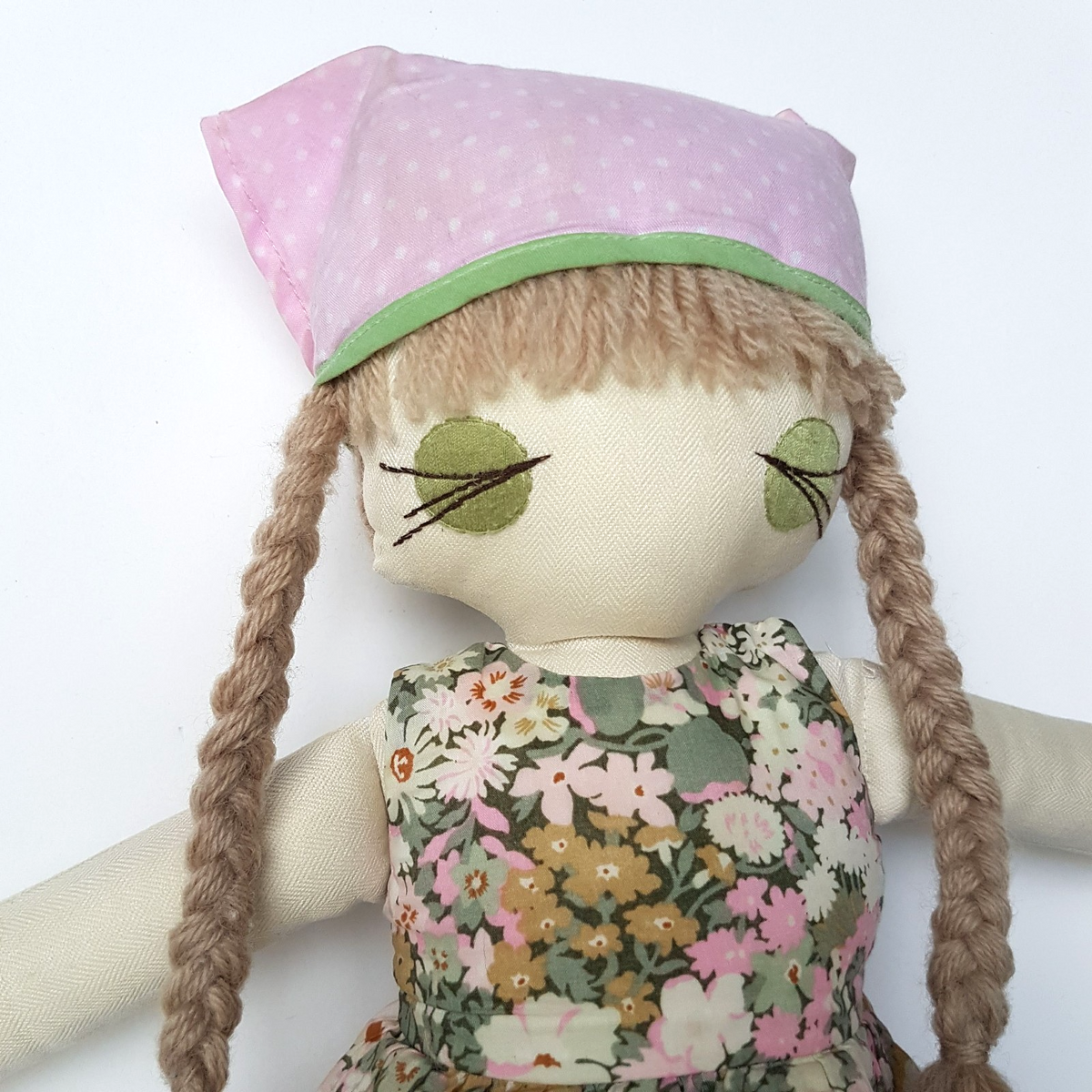 RARE Handmade RAGGIDY RAG DOLL Artists Fabric Doll SAGE 48cm Australian Soft Toy2