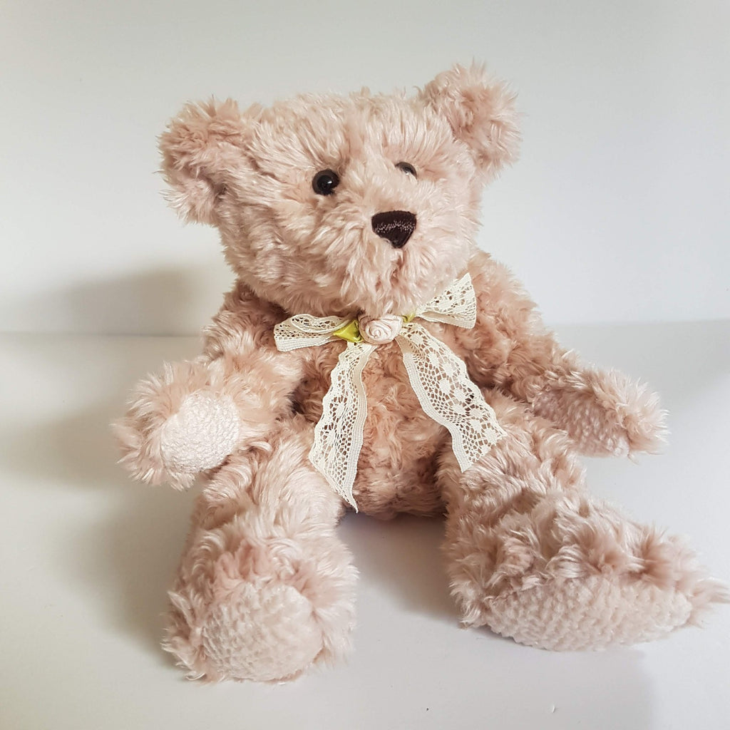 Korimco DUSTY ROSE TEDDY BEAR 27cm Plush Soft Toy Floppy Stuffed Animal Cuddly0