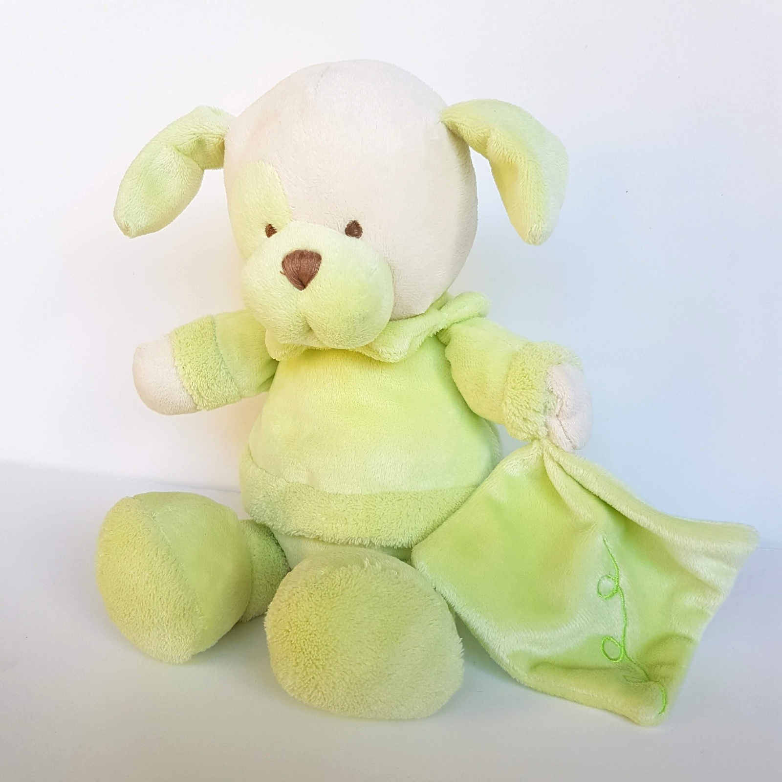 Bebe Gund GREEN DOG Lovey Comforter Security Soft Toy 29cm Plush Stuffed Animal4