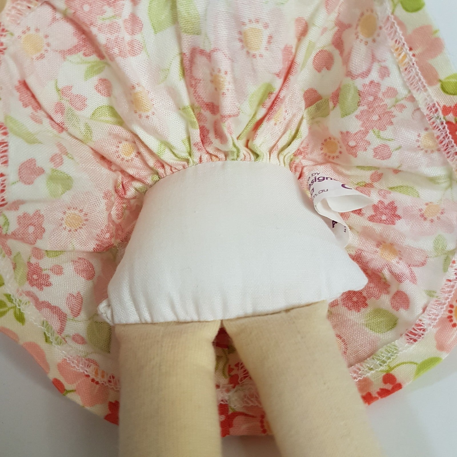 Alimrose RAG DOLL Fabric Doll 25cm Cloth Floral Dress Brunette Baby Soft Toy8
