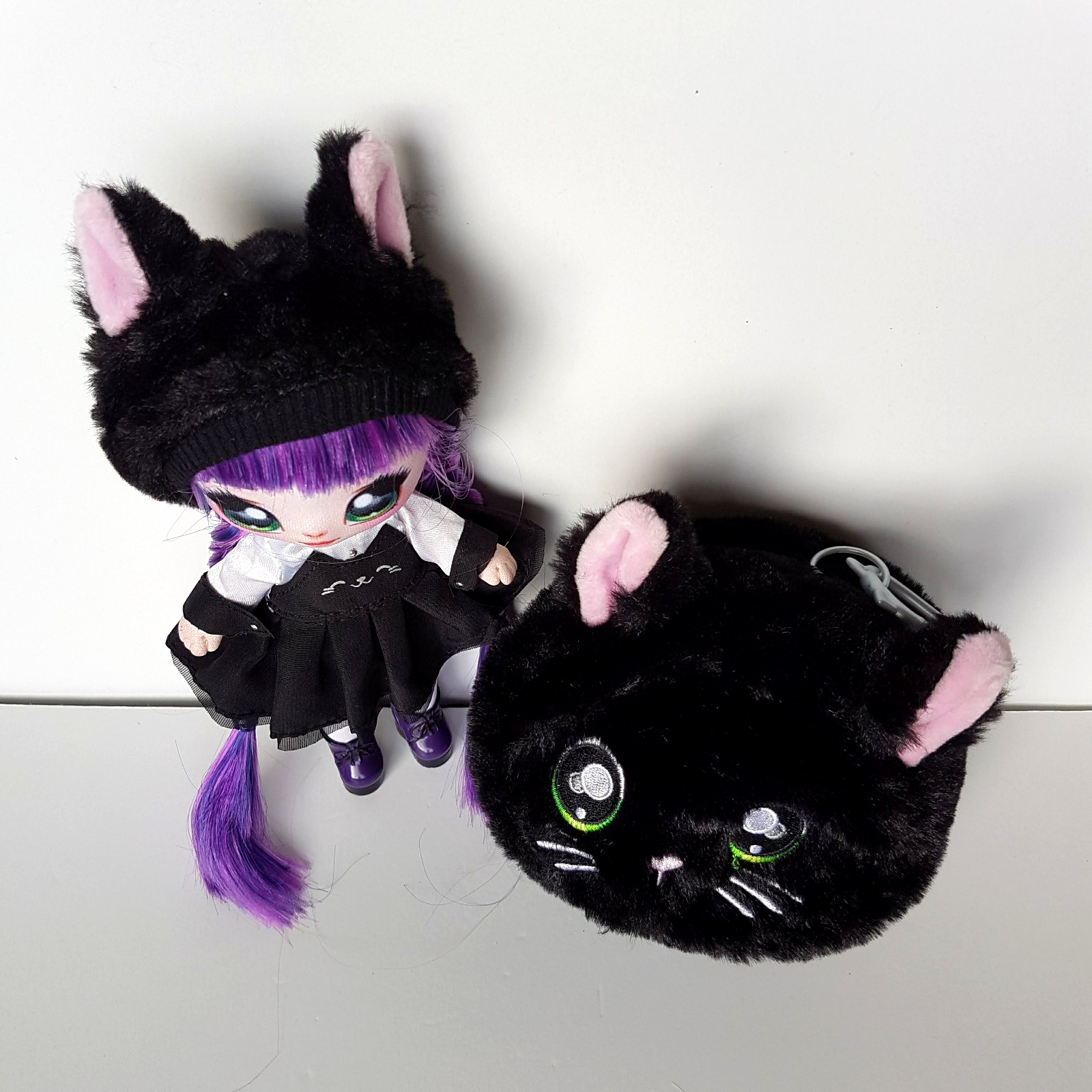 Na! Na! Na! Surprise TUESDAY MEOW Black Kitty Cat Doll Clothes Purse Purple Toy6