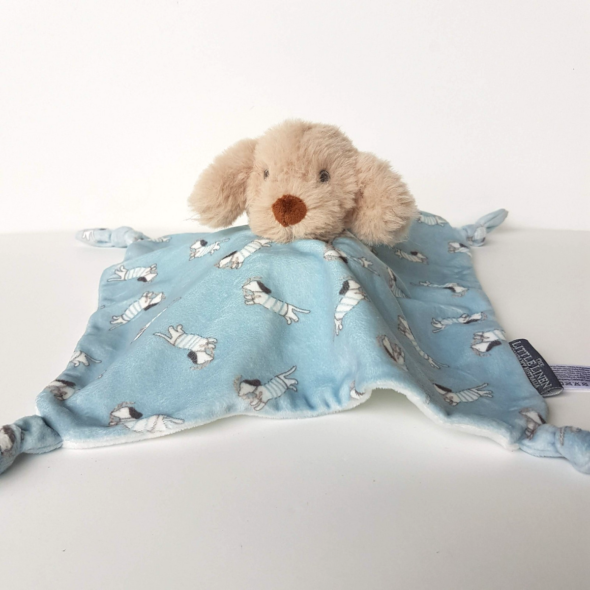 Little Linen BLUE DOG Lovey Security Comforter Sleep Baby Soft Toy Puppy Dog1