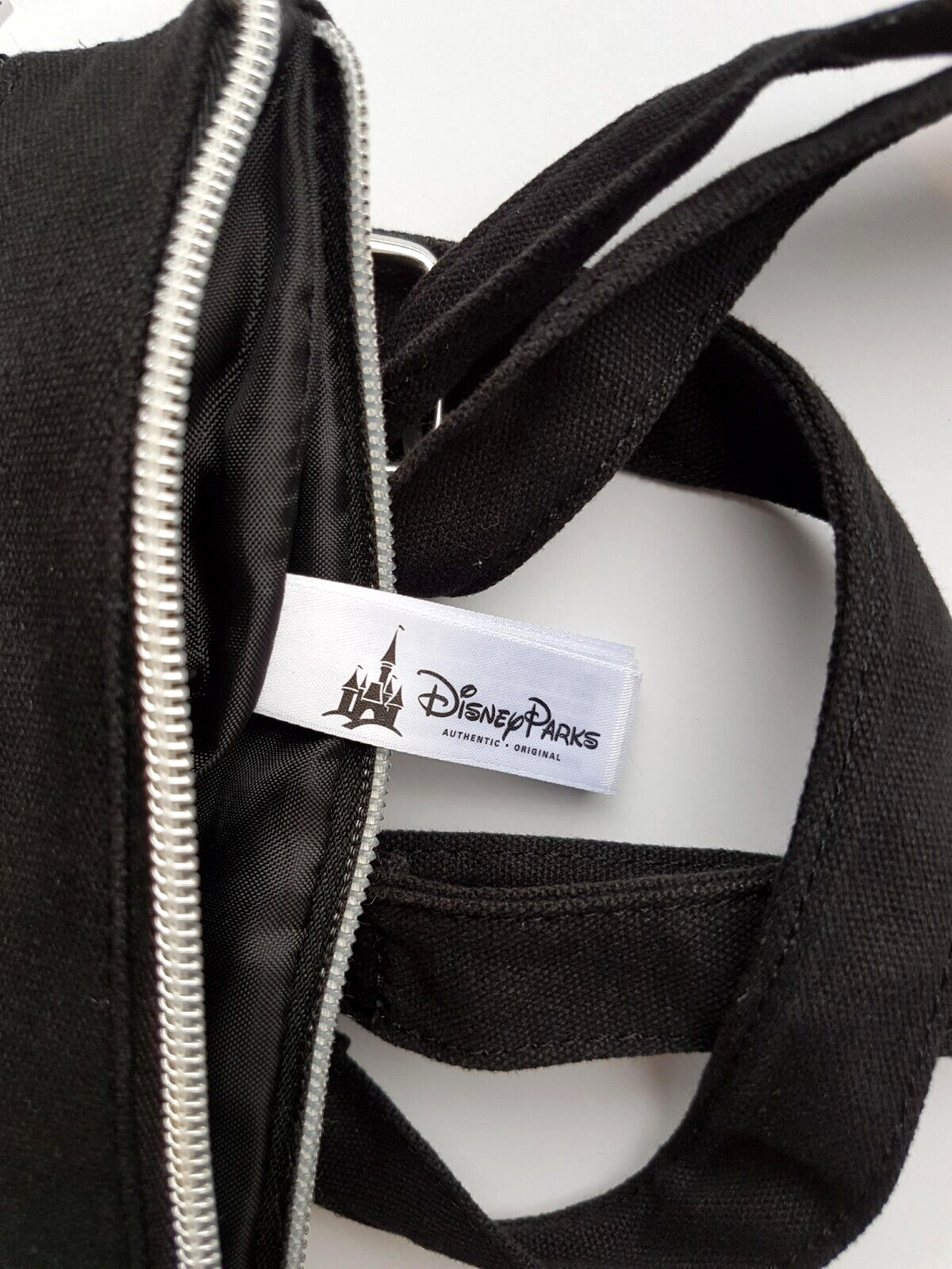 DISNEY PARKS Mickey Mouse Bag Black White Stripes Crossbody Canvas Shoulder Bag5