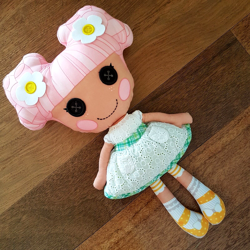 EUC Lalaloopsy BLOSSOM FLOWERPOT 18" Plush Fabric Rag Doll Lace Dress Embroidery0