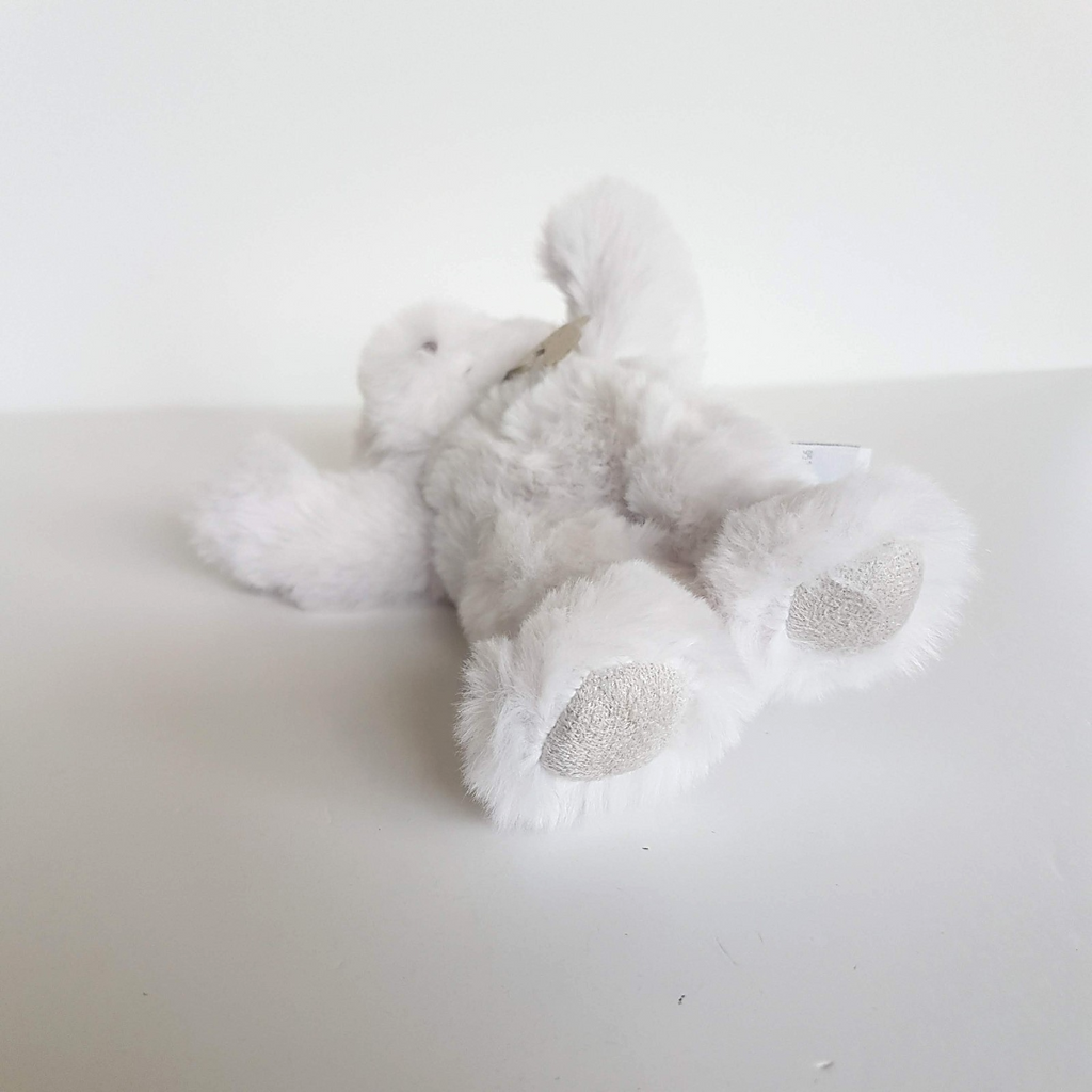 Histoire D'Ours TEDDY BEAR Plush 19cm White Stuffed Animal Small Soft Toy Floppy4