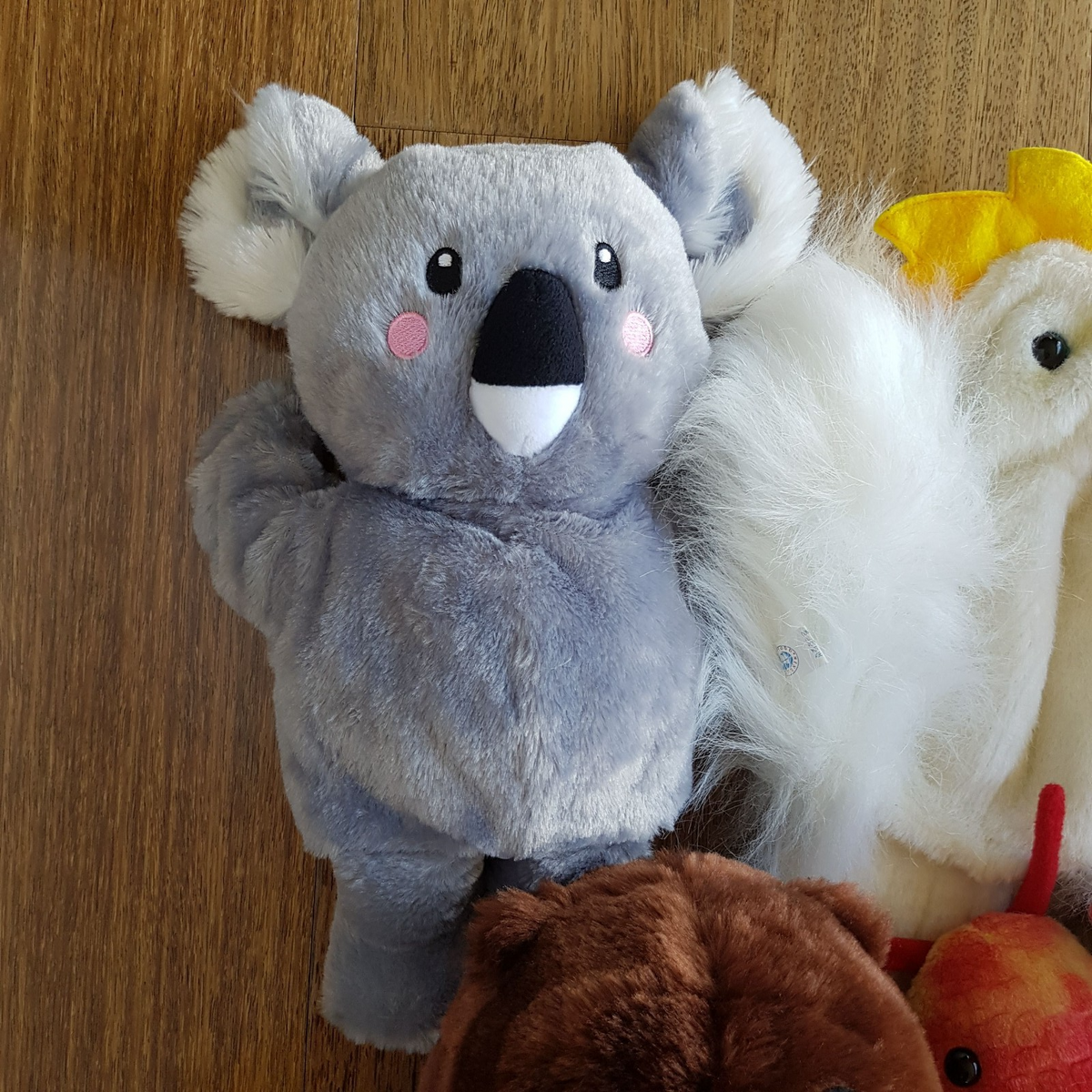 Mixed Lot ANIMAL PUPPETS Plush Bird Koala Giraffe Bear Stuffed Animal Soft Toy1