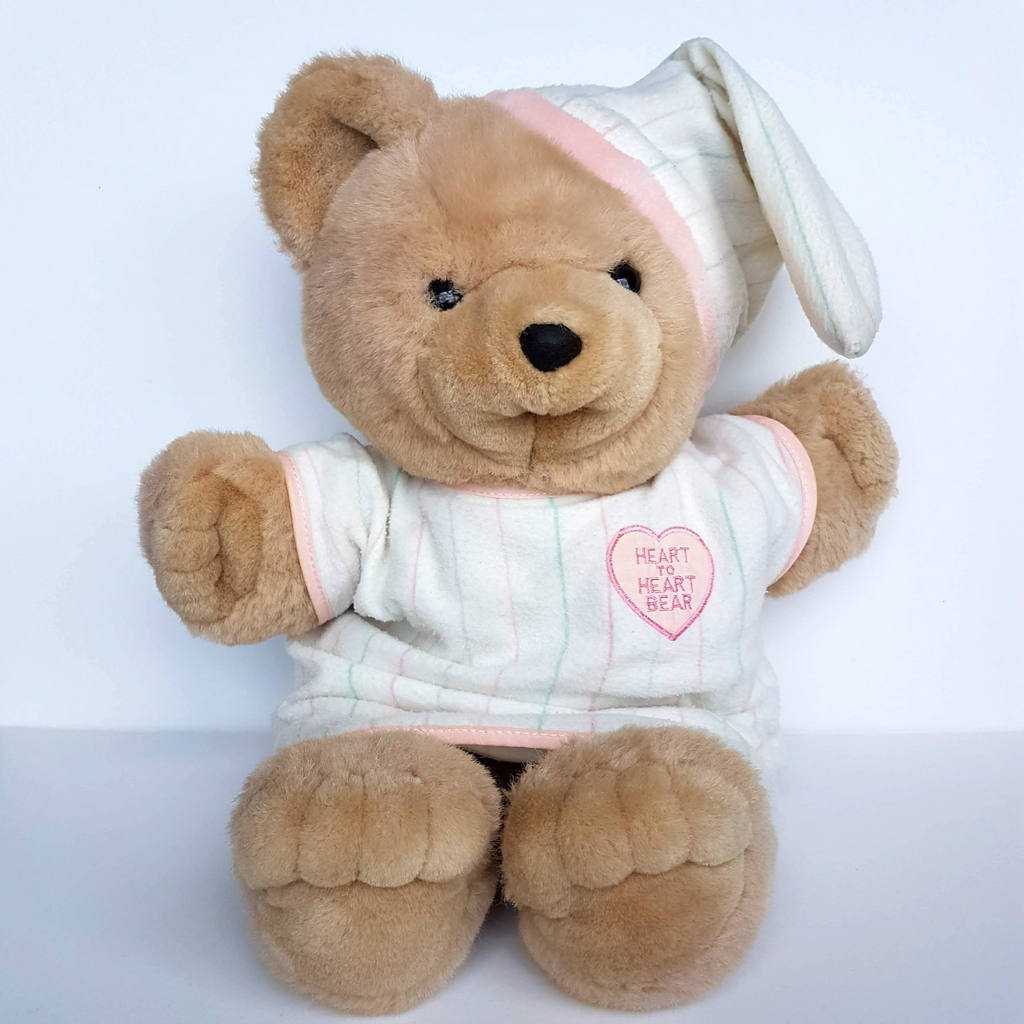 Vintage HEART TO HEART BEAR Plush 45cm Chosun 1986 NO HEART Stuffed Animal Toy3