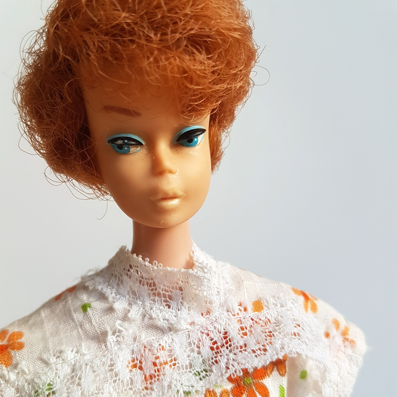 VTG 1962 Bubble Cut BARBIE Auburn Red Head Nails #18 Japan Fashion Doll RARE7