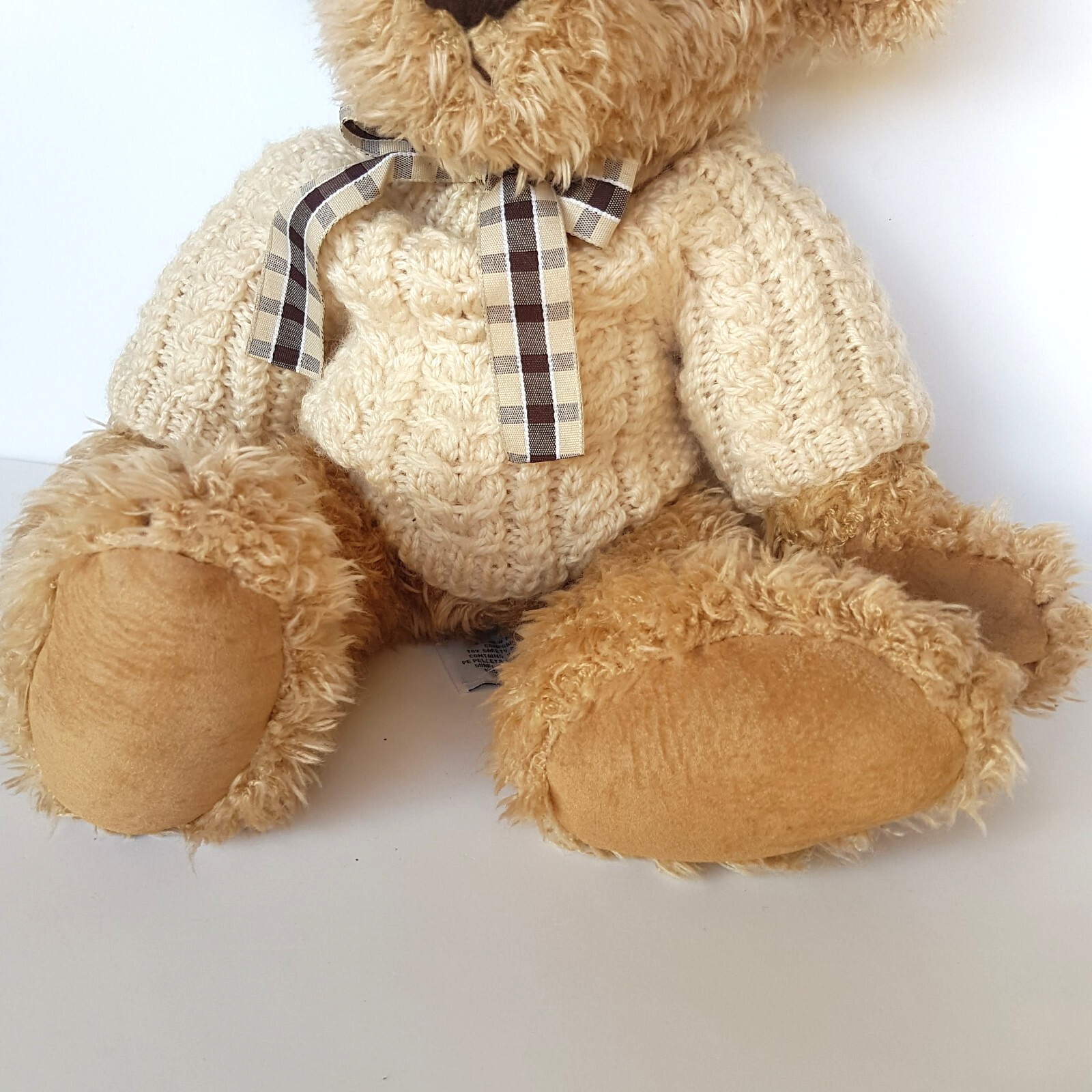 Russ ELLIOTT TEDDY BEAR Soft Toy Stuffed Animal 35cm Jumper Collectible Weighted4
