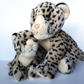 Mum & Baby SNOW LEOPARD Wild Cat SET Plush Cub Stuffed Animal Soft Toy KORIMCO0