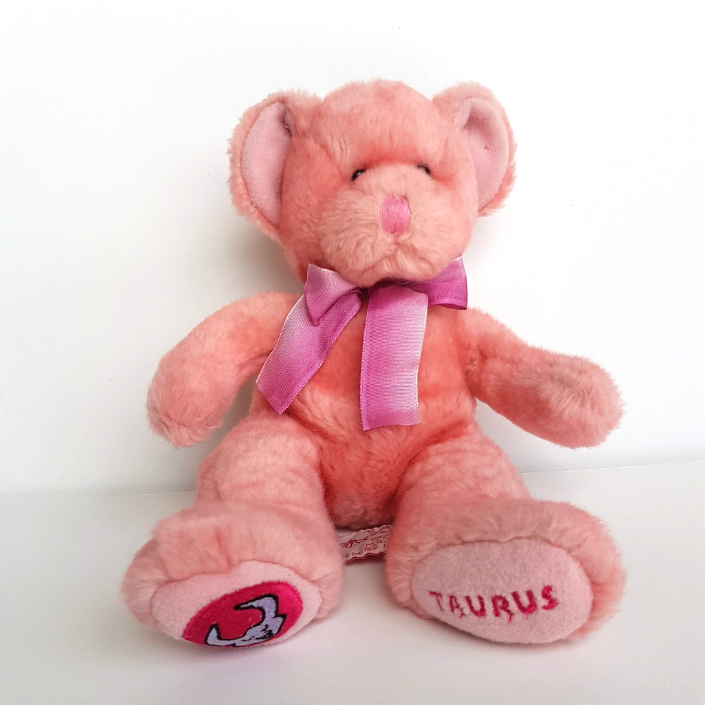 Russ TAURUS Star Sign Astrology Pink BIRTHDAY TEDDY BEAR Soft Toy Stuffed Animal1