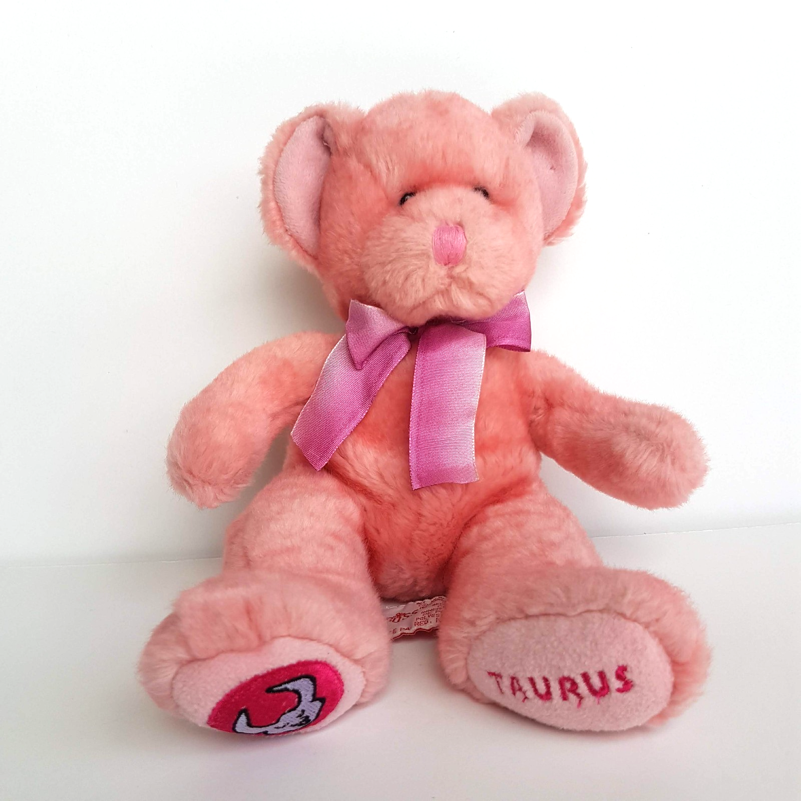 Russ TAURUS Star Sign Astrology Pink BIRTHDAY TEDDY BEAR Soft Toy Stuffed Animal1