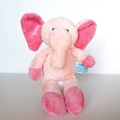 Russ Tender Rattles PINK ELEPHANT Plush Rattle Lovey Stuffed Animal Soft Toy0