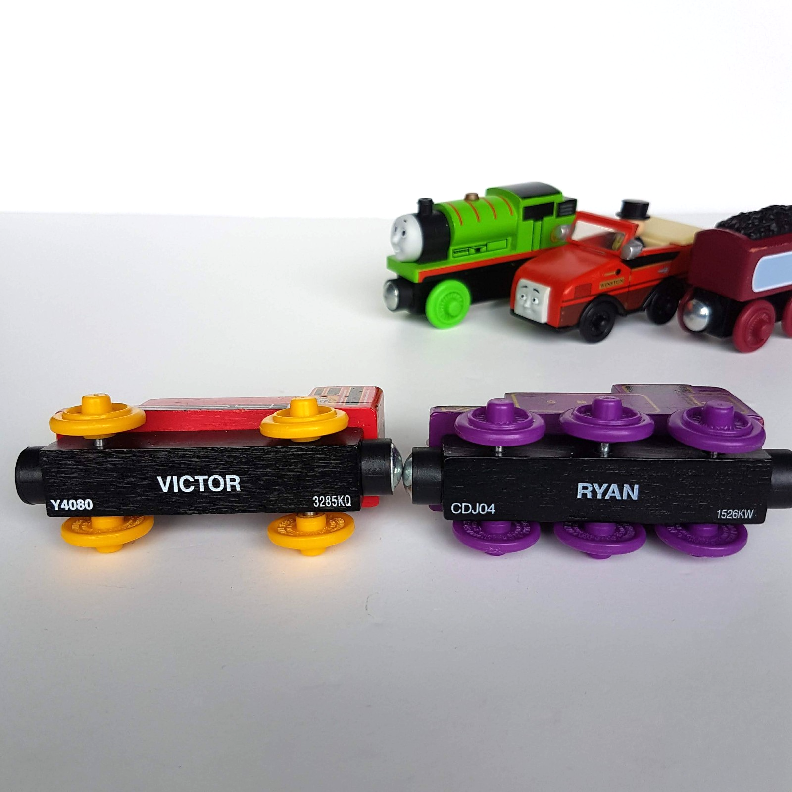 Thomas Wooden PERCY VICTOR RYAN WINSTON CAITLIN'S TENDER Train Magnet Loco Toy4