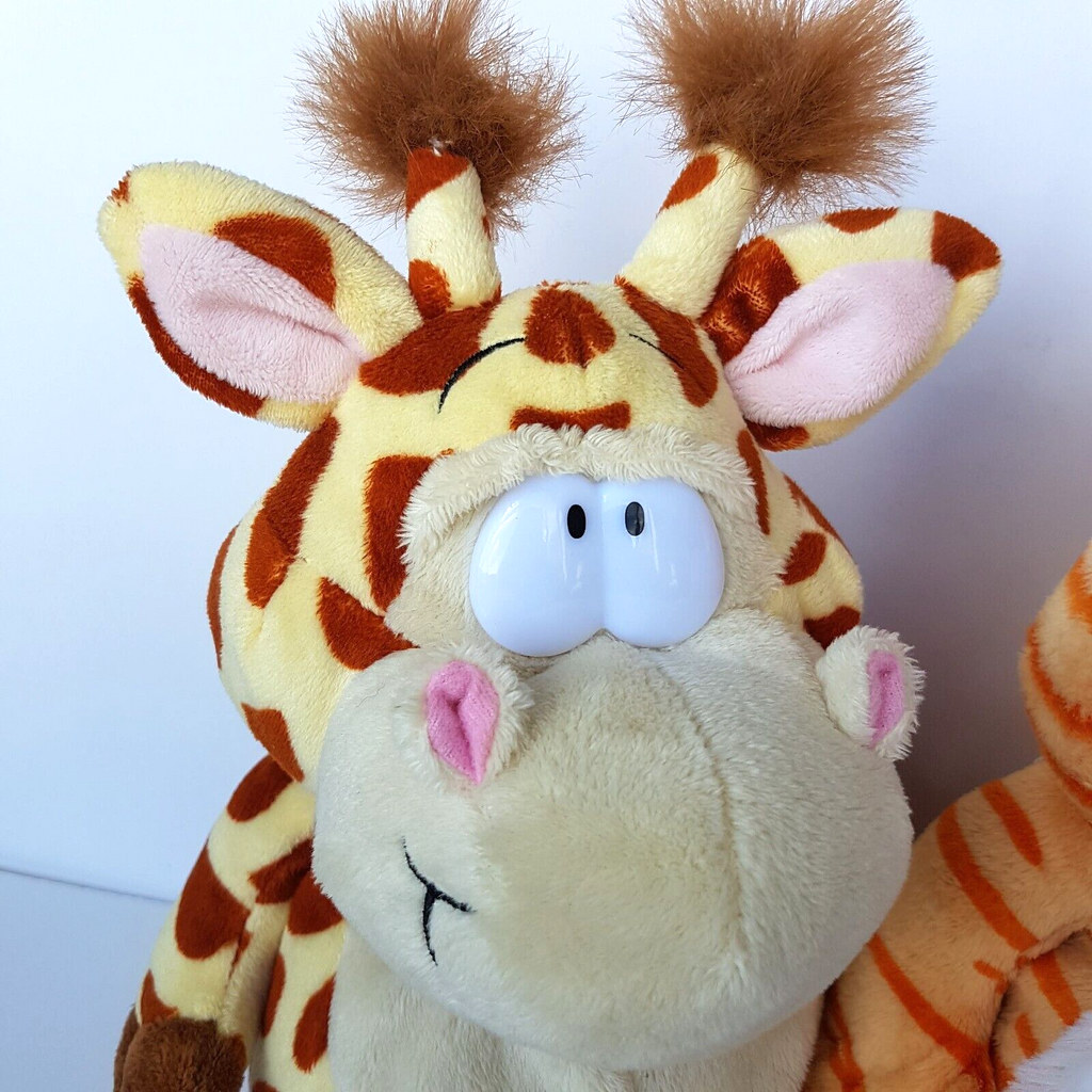 Korimco GIRAFFE + GINGER CAT Plush 28cm Soft Toy Stuffed Animal Belly Button1