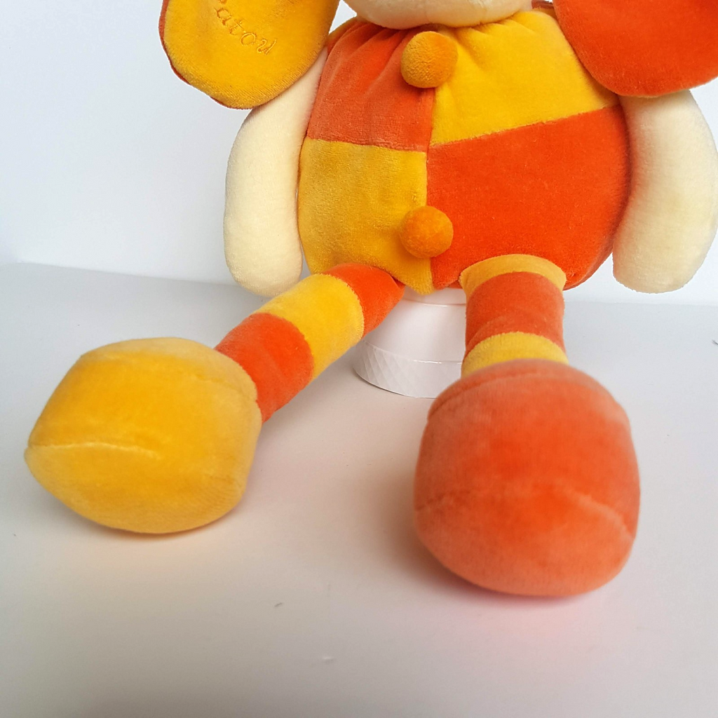 Doudou & Compagnie VELOUR RABBIT Patou 30cm Floppy Plush Soft Toy Orange Yellow5