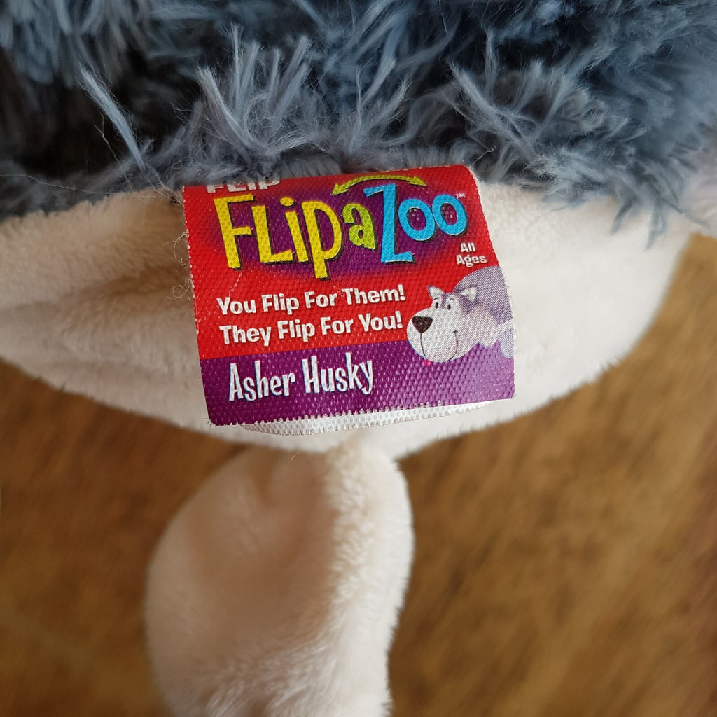 Flip a Zoo HUSKY DOG POLAR BEAR Plush 48cm Stuffed Animal Soft Toy Reversible5