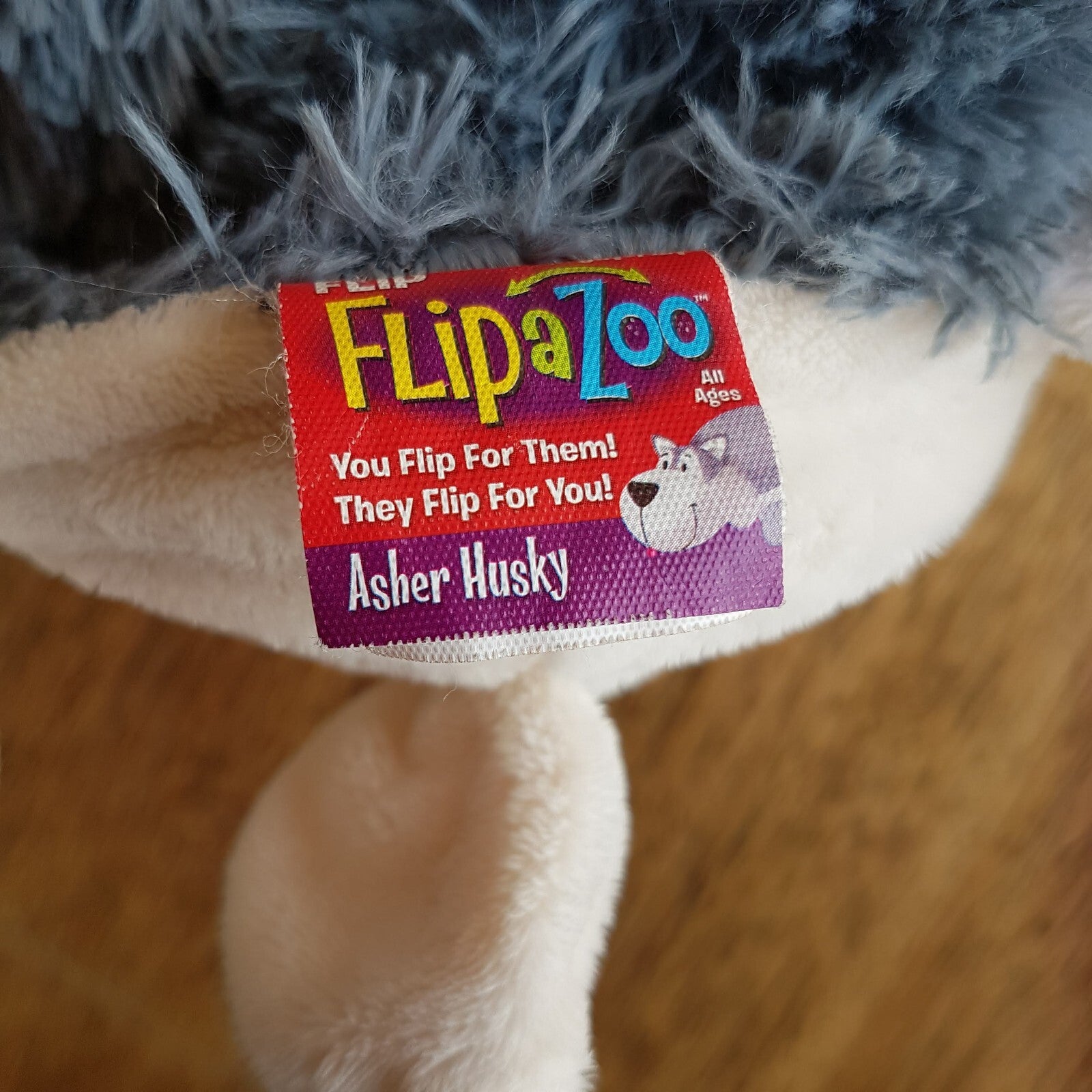 Flip a Zoo HUSKY DOG POLAR BEAR Plush 48cm Stuffed Animal Soft Toy Reversible5