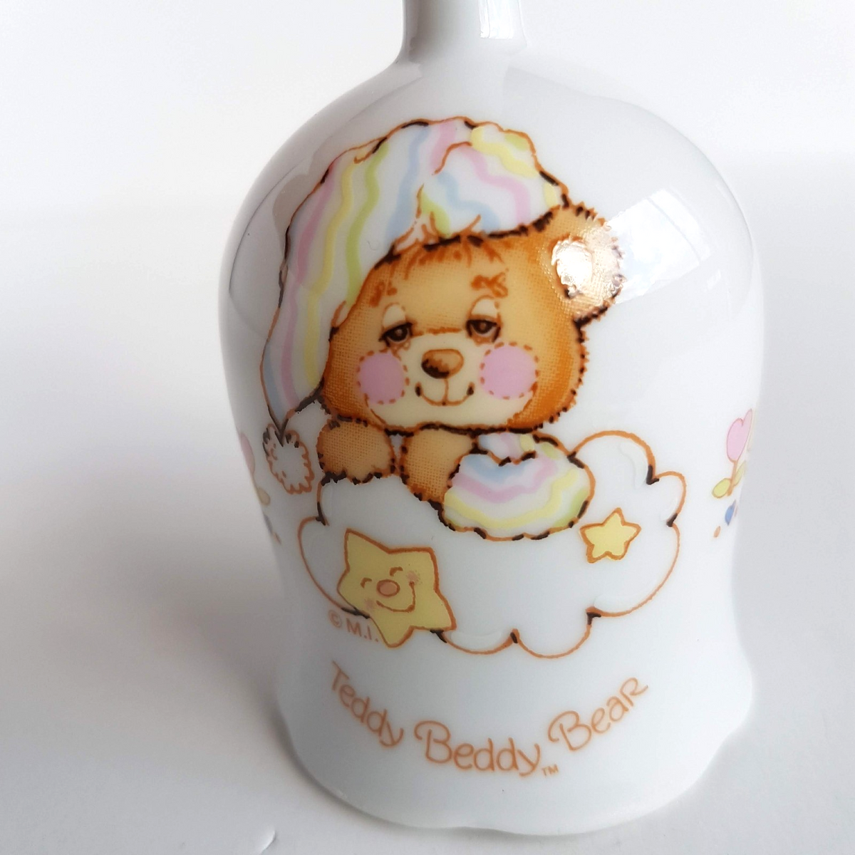 Enesco TEDDY BEDDY BEAR Bell Japan 12cm Ceramic 1982 Decorative Teddy Bear Sleep1