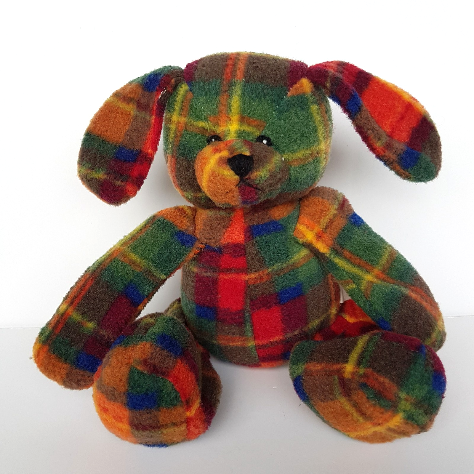 Floppy TARTAN PLAID RABBIT Plush 29cm Stuffed Animal Soft Toy Christmas Toys0