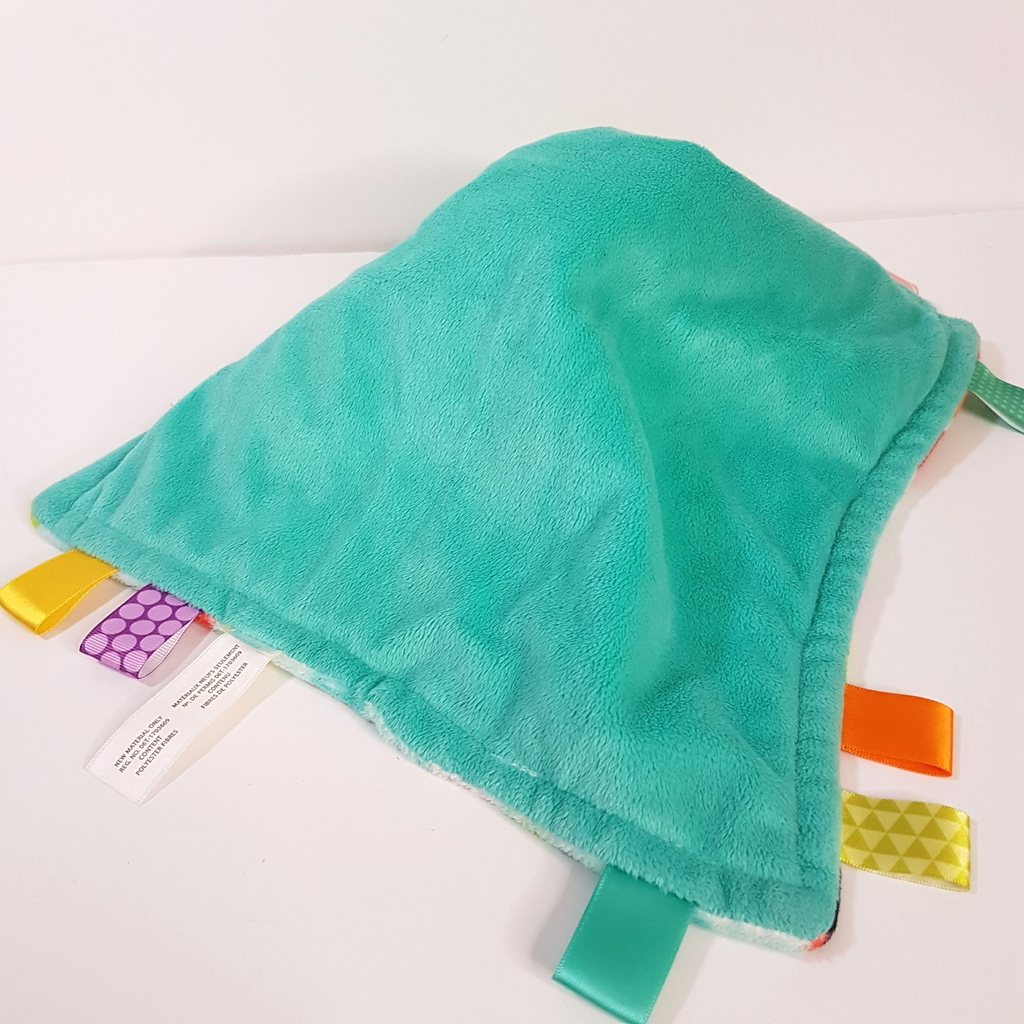Bright Starts TAGGIES Lovey Plush Comforter Security Blanket Soft Toy Colourful3